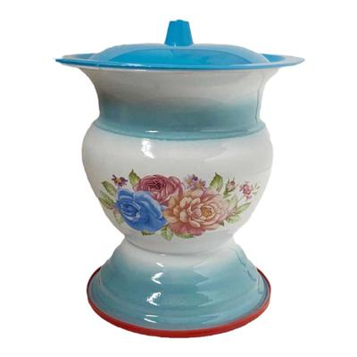 痰盂坐便器成人尿盆高脚带盖搪瓷