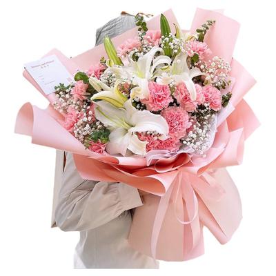 康乃馨百合花束母亲节全国同城送