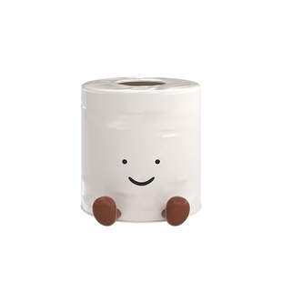 可爱桌面创意卷纸筒抽纸厕纸放置纸巾盒高颜值卫生纸收纳圆桶摆件