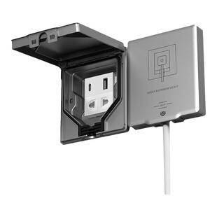 86型防水监控插座户外室外防雨USB视频监控TYPEC通用嵌入式插座