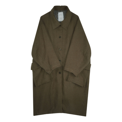 进口羊毛~v系知识分子风大衣