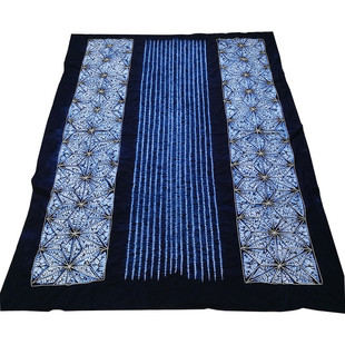 云南扎染桌布大理白族手工蓝染蜡染布料床单中国民族风长方餐桌布