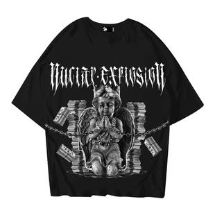 核爆炸圣婴美钞西海岸匪帮潮流黑色250克纯棉夏季男士半袖短袖T恤