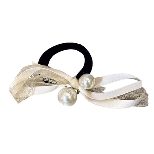 5.21韩国baket发饰蕾丝蝴蝶结珍珠发圈发绳