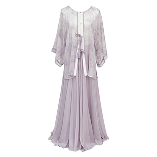 叶落清舞古典舞蹈服改良汉服开衫纱衣大摆裙中国舞剧目艺考练功服