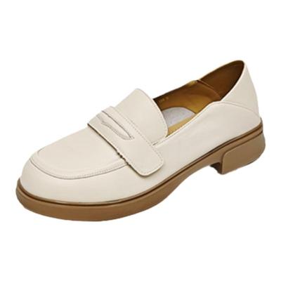 大丫丫大码女鞋粗跟低跟乐福鞋