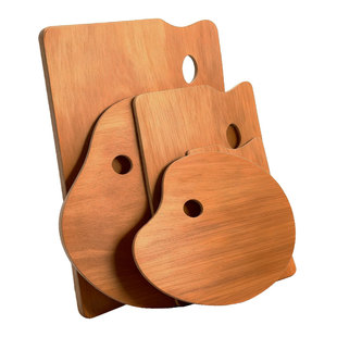 马利油画调色盘美术生专用丙烯颜料实木质大号封油调色板盘子手工便携调色专业长方形画盘