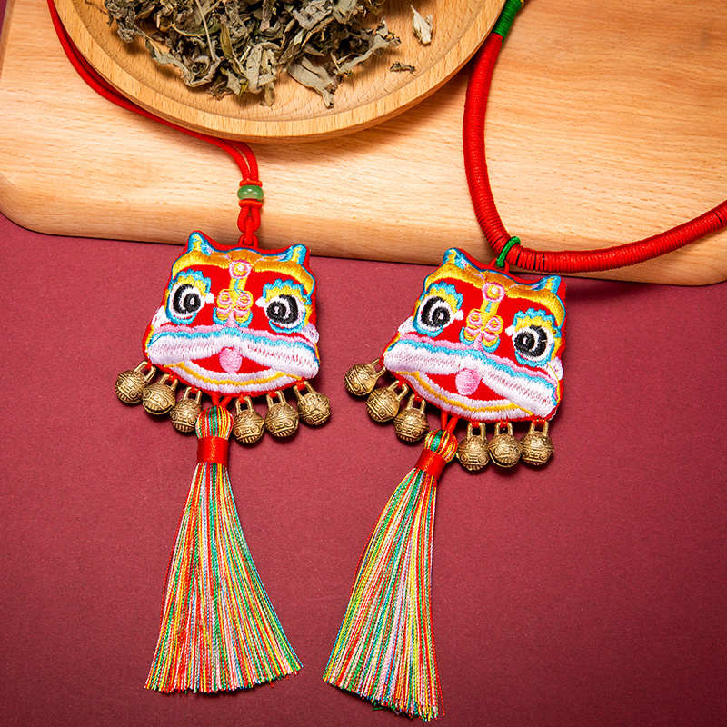 端午节驱蚊醒狮香囊香包随身艾叶儿童防蚊荷包挂件手工DIY材料包