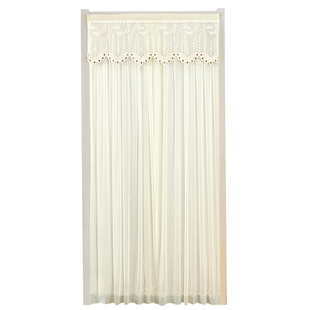 夏季防蚊门帘2025新款高档卧室免打孔伸缩杆双层蕾丝通风隔断挂帘