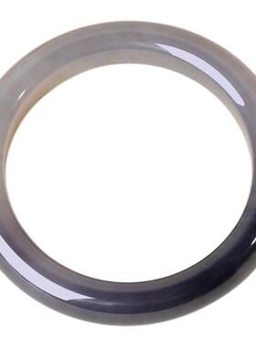 55.3mm和田玉烟紫手镯女款