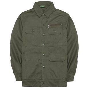 夏季薄款工作服纯棉套装男华神户外军绿色工地劳保服绣字定制工装