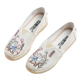 老北京布鞋女鞋新款女士渔夫鞋官方正品女款帆布鞋软底女妈妈单鞋