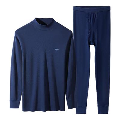 七匹狼中领秋衣秋裤男款纯棉半高领保暖内衣全棉贴身打底棉毛衫冬