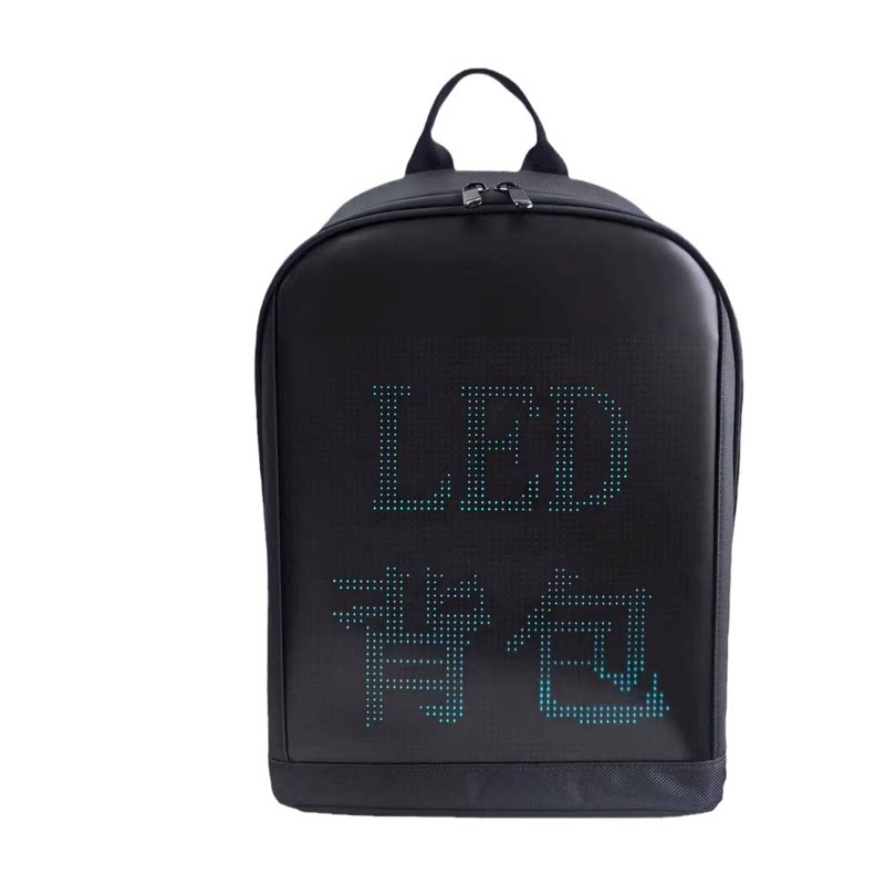 智能LED背包双肩包涤纶面料DIY更换LED屏显示内容如图片文字动图