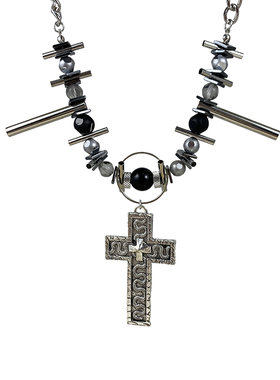 金属朋克重工设计感项链