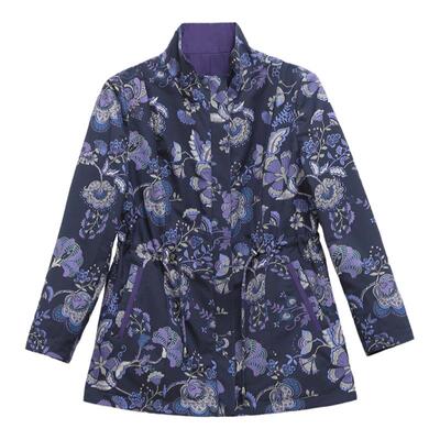 妙采双面两穿印花风衣外套