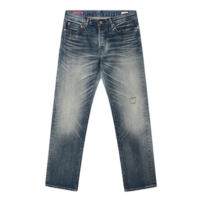 养牛水洗做旧赤耳牛仔裤
