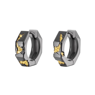 Since You金矿耳环男纯银2025新款小众圆环耳钉个性高级感耳饰女