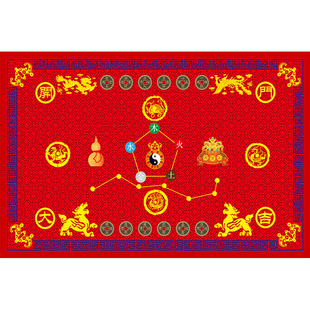 家用进门五帝钱绒面开运门垫浴室卧室入户门玄关七星防滑地毯地垫