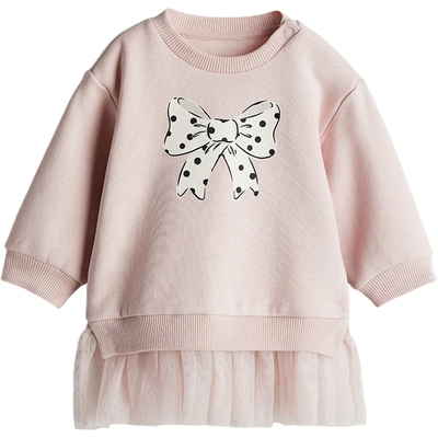 HM童装女婴连衣裙秋季蝴蝶结薄纱裙摆裙1246188