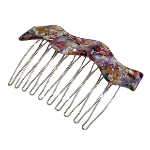 曲线简约盘头插梳醋酸发梳插夹头饰刘海发夹顶夹倒插发卡优雅气质