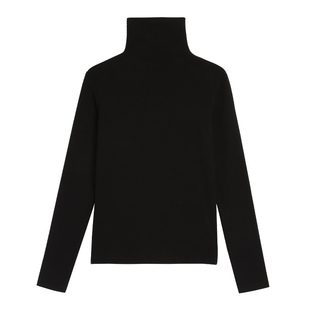 pusumede黑色高领打底衫女基础款内搭针织衫秋冬新款修身百搭上衣