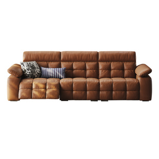 广巢云舒沙发意式客厅头层牛皮电动25新款零靠墙真皮功能三人位A