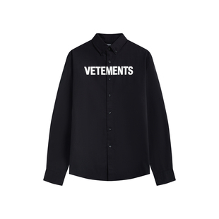 VETEMENTS新款情侣白色衬衣男女款休闲宽松长袖衬衫65530002