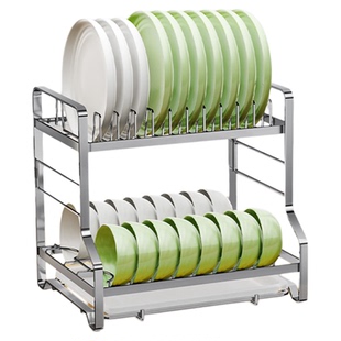 护家碗碟收纳架沥水碗架大容量碗盘碟子碗筷架不锈钢窄小型沥碗架