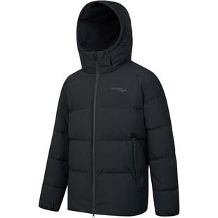 Saucony索康尼黑色中长款羽绒服男冬季新款运动保暖休闲轻薄运动