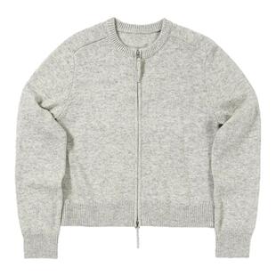 CountryMoment 羊毛混纺毛衣开衫拉链外套女2025新款针织修身上衣