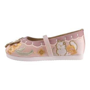 十三余童装[猫铃铛]刺绣绣花鞋童鞋汉服女童夏季中国风马面裙鞋