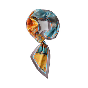 丝巾小长条女夏季护颈围脖子防晒懒人方巾薄围巾法式职业搭配衬衫