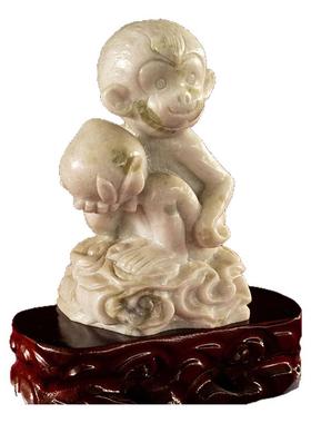 祝寿献瑞风水摆件玄关开运生肖猴