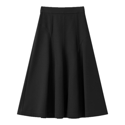 播商场同款垂感百褶小黑裙女25春季新款A字气质半身裙BDS1BD1340