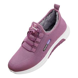 老北京布鞋女棉鞋2025冬季新款保暖加绒老人鞋防滑运动软底妈妈鞋