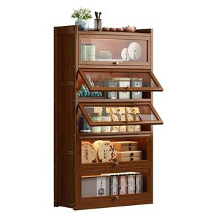 茶架子置物架多层楠竹收纳柜客厅小型博古架茶室茶具架茶叶展示柜