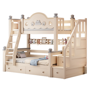 全实木上下铺双层床子母床儿童床高低床小户型床双层床两层上下床
