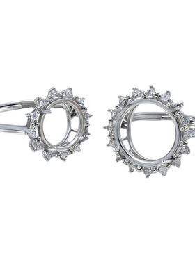 S925纯银蜜蜡珍珠戒指空托女款