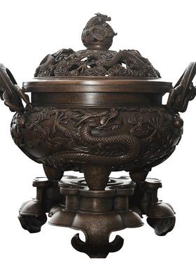 烟波陈巧生巧生炉带座九龙戏珠色