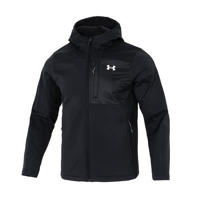 安德玛梭织外套男装登山运动服正品户外冲锋上衣连帽防风衣夹克