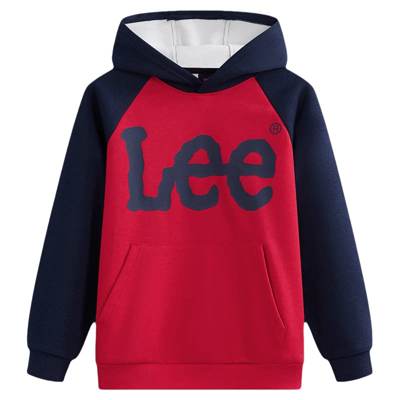 Leekids加绒秋冬保暖连帽卫衣