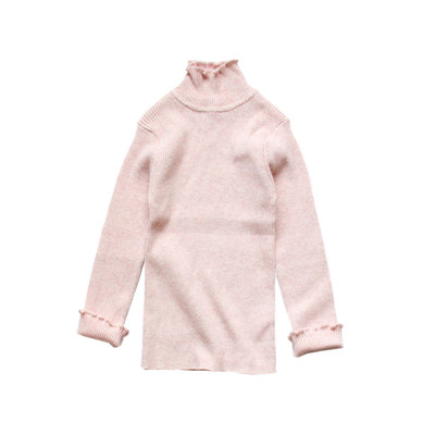 高领百搭风针织木耳边套头打底衫