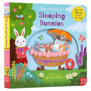 进口英文原版sing along with me Sleeping Bunnies 童谣机关玩具操作书 幼儿启蒙趣味纸板书 0-5岁早教英语绘本