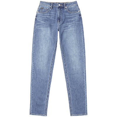 【张凌赫代言】Lee凉凉裤411高腰小直脚中蓝色女凉感牛仔裤A08069