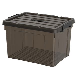 大容量透明黑色收纳箱家用衣服玩具整理箱塑料储物箱特大号收纳盒