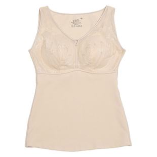 香月明美保暖背心秋冬单层深V微压塑身收腹显瘦带胸垫打底衣65806