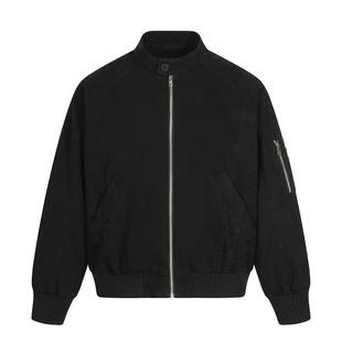 ONUN 美式复古水洗棉质立领90白鸭绒羽绒服冬季保暖宽松工装外套