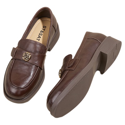 星期六新款乐福鞋真皮厚底小皮鞋