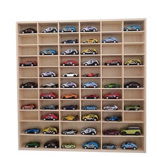 汽车玩具收纳架实木火柴盒风火轮tomica小跑车展示柜多美卡收纳盒